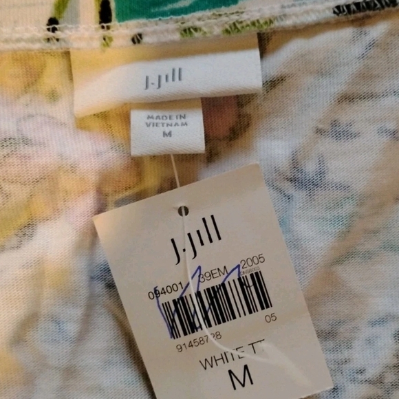 J Jill Womens M Easy Knit Skirt Tropical Toile Print A Line Cotton Modal Pockets - Picture 2 of 4